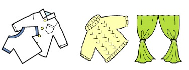 シャツとセーターとカーテンのイラスト