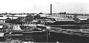 大正6年創業当時の三菱製紙中川工場の写真