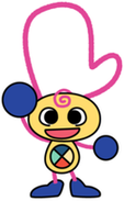 手を挙げているもちちゃんのイラスト