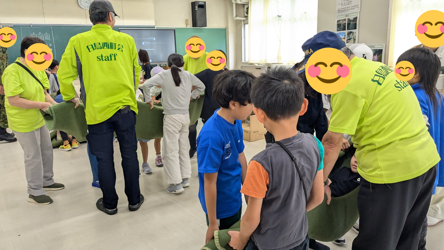 「毛布タンカ」コーナーの写真